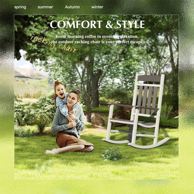 Domi Outdoor Rocking Chair Set – High Back, Weather-Resistant Porch Rockers for Patio
