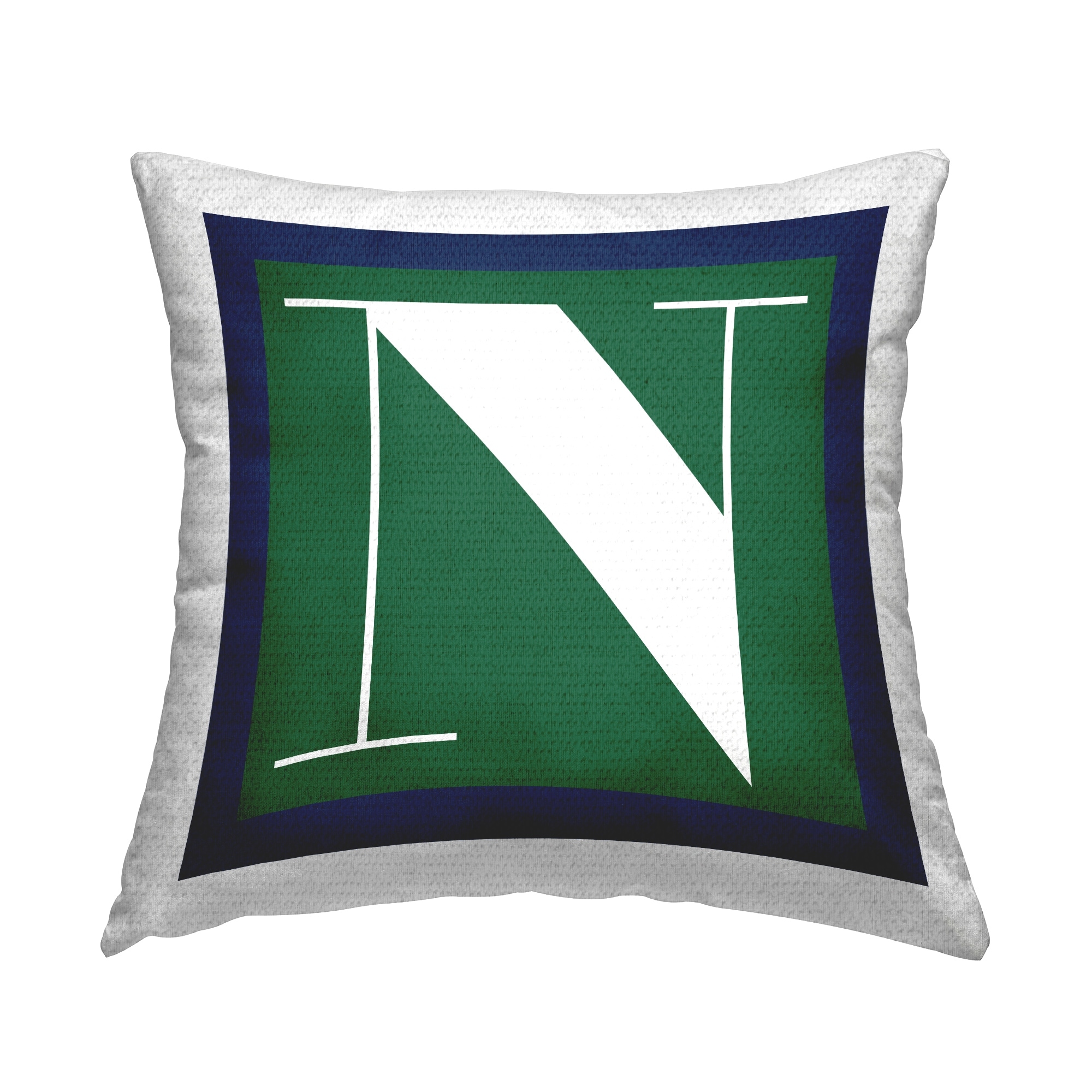 Stupell Green Initial Letter Printed Outdoor Throw Pillow Design by Lil' Rue