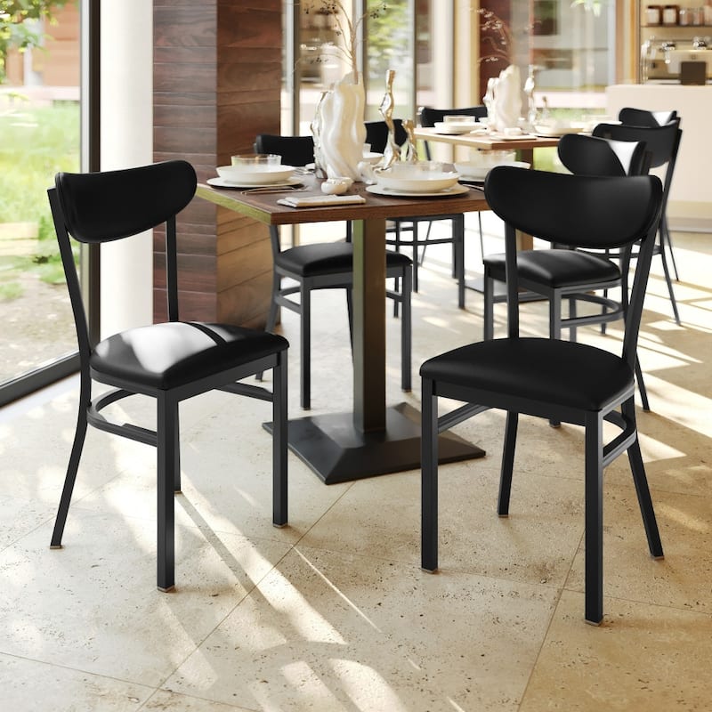 2PK Commercial Metal Dining Chairs with Boomerang Back