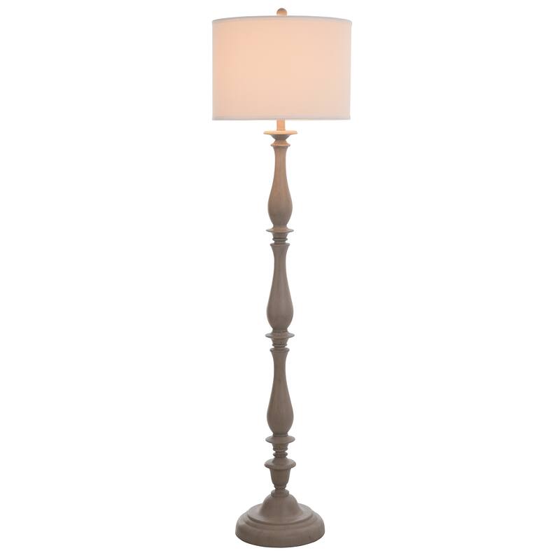 StyleCraft Charlton Distressed Gray Table Lamp - Taupe Hardback Silk Shade