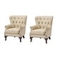 preview thumbnail 15 of 48, Gerhard Genuine Leather Armchair with Nailhead Trims and Removable Cushion Set of 2 by HULALA HOME