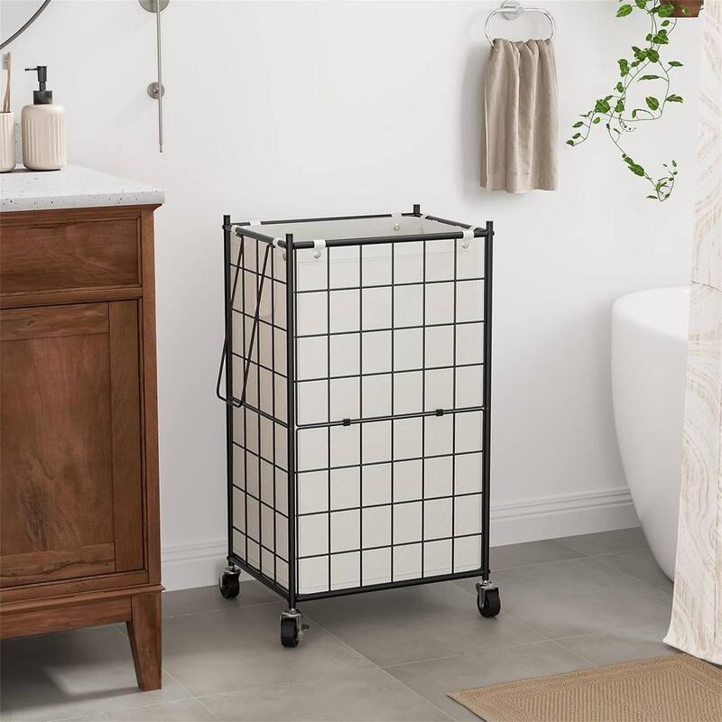 Laundry Hamper with Wheels - 16.9"L x 12.2"W x 28.1"H