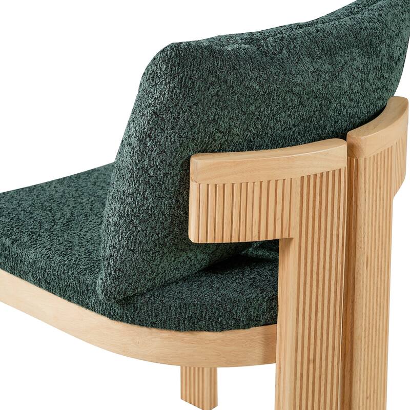 Christopher Knight Home - Modern 20.67" Boucle Upholstered Dining Chairs Set, Ergonomic Contoured Seat & Solid Wood Legs