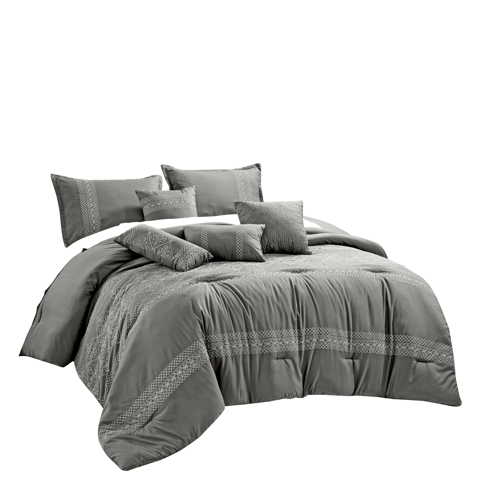Wellco Bedding Comforter Set Bed In A Bag 7 Piece Luxury Bedding