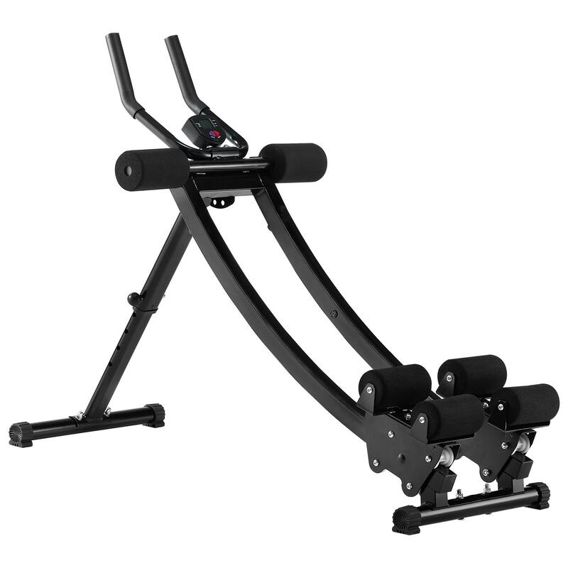 Black Workout Machine Equipment with 4 Incline Angles and 4 Height Settings Perfect for Home Gym