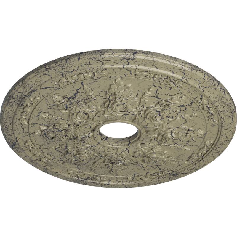 23 5/8"OD x 4"ID x 1 1/2"P Rose and Ribbon Ceiling Medallion