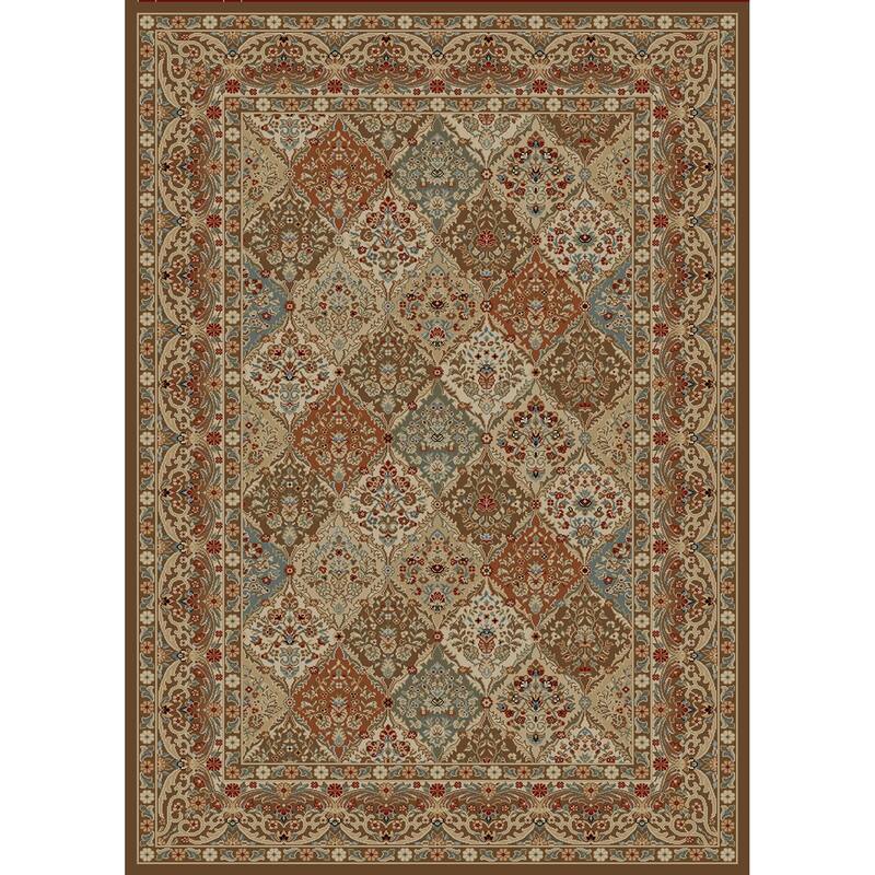 Mayberry Hometown Panel Kerman Traditional Area Rug - 9'2" x 12'6" - Brown