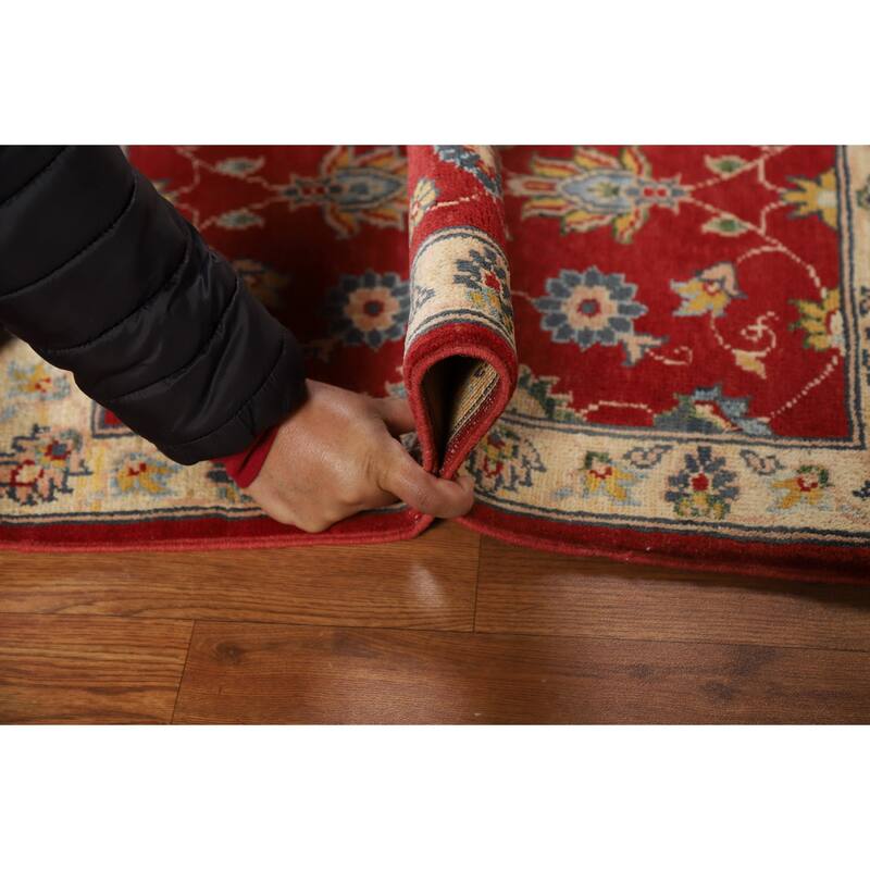 Red Floral Kazak Oriental Accent Rug Hand-Knotted Wool Carpet - 2'0" x 3'0"