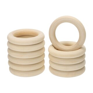 Ring Without Color Wooden Ring for Crafting, Natural Wood Rings without Paint - Wood Color ...