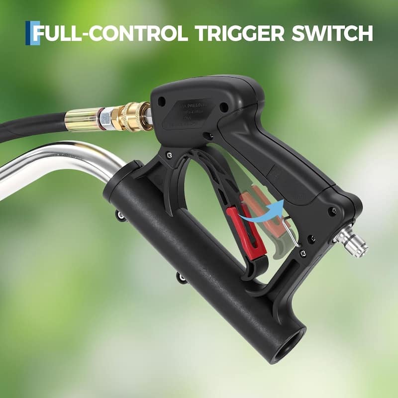 24" Dual Handle Pressure Washer Surface Cleaner with 4 Wheels for Patio, Sidewalk, Deck and Driveways