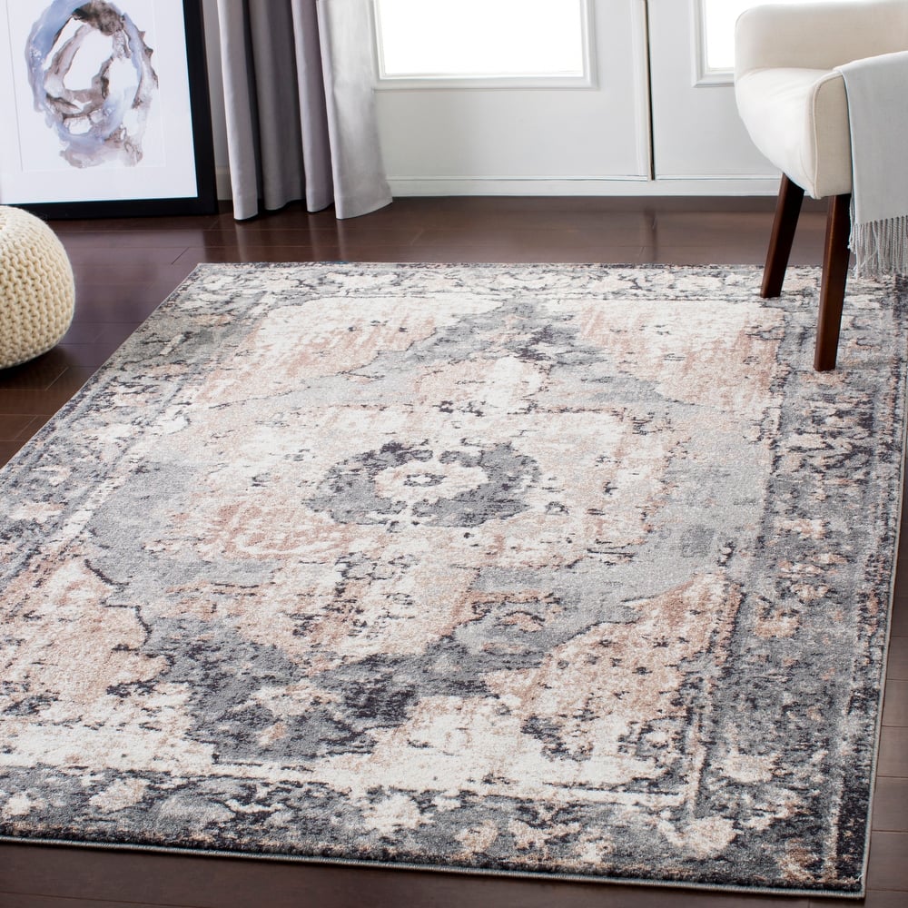 Livabliss Amalia Distressed Medallion Area Rug