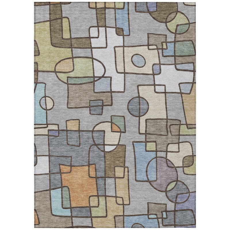 Machine Washable Indoor/ Outdoor Contemporary Prenner Chantille Rug