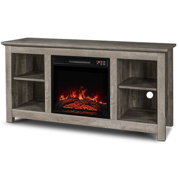 Shop Belleze 50 Wood Tv Console With Electric Fireplace For Tv S
