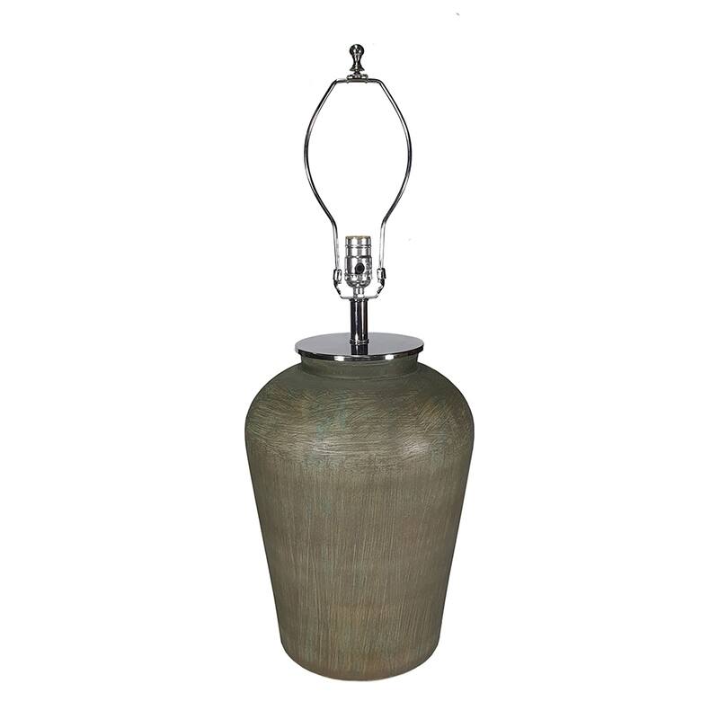 18x18x28.5 Inch White and Gray Glass Table Lamp with Linen Shade Modern Home Lighting