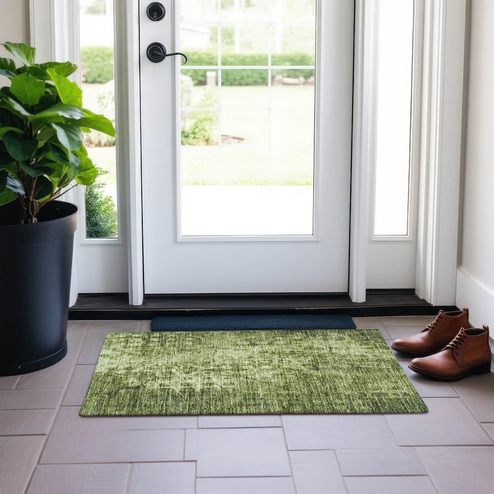 Machine Washable Indoor/ Outdoor Chantille Abstract Modern Rug