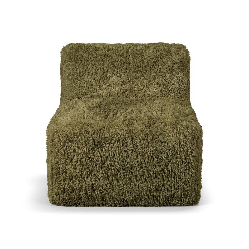 Furniture of America Ylena Modern 5-Piece Faux Fur Foam Modular Compressed Sectional Sofa