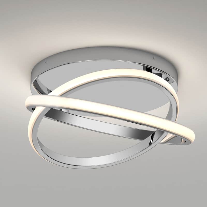 Artika Orbia Semi-Flush Mount LED Ceiling Light Fixture, Chrome