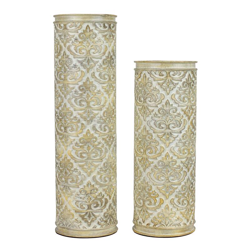 Renee 14" and 11" Decorative Candleholders (Set of 2) - Brushed Taos Brown
