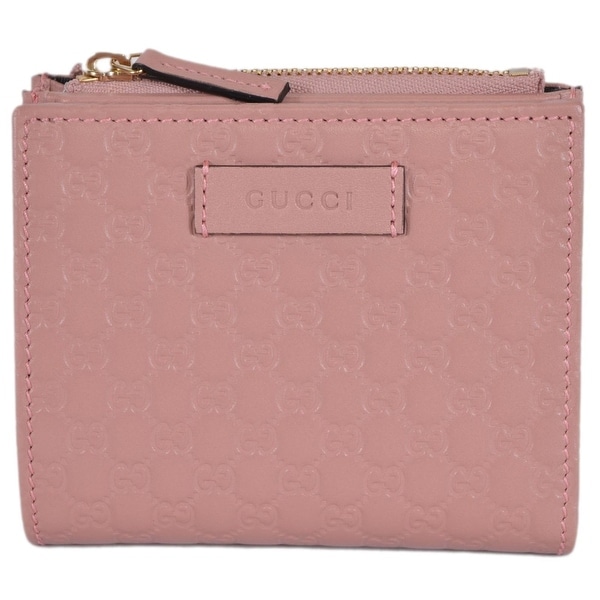Shop Gucci 510318 Pink Leather Micro GG Guccissima Card Case Bifold Small Wallet - 4.25 x 3.75 ...