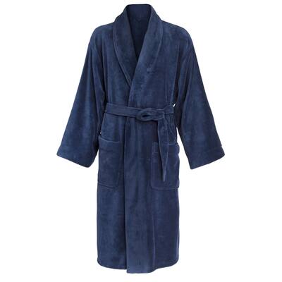 Leisureland Men's Fleece 50-inch Tie-belt Bathrobe