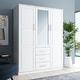 Palace Imports 100% Solid Wood Cosmo 3-Door Wardrobe Armoire with Solid ...