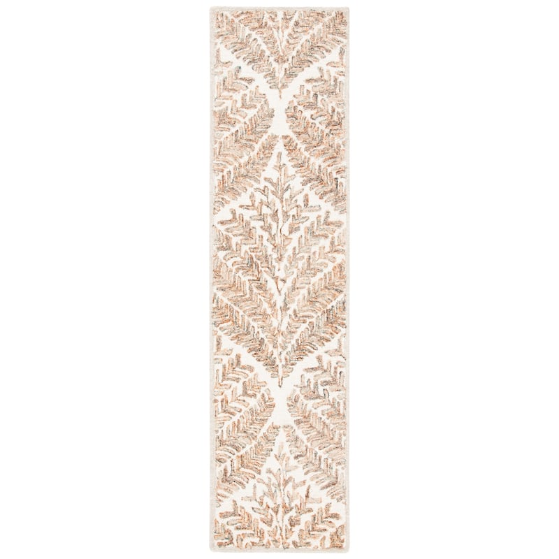 SAFAVIEH Handmade Capri Ilianka Wool Rug - 2'3" x 9' Runner - Ivory/Brown