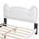 preview thumbnail 4 of 5, Full Upholstered Platform Bed with Cartoon Ears Headboard - Cute Design, Sturdy
