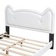 preview thumbnail 4 of 5, White Cute Pine Wood Upholstered Platform Bed with Cartoon Ears