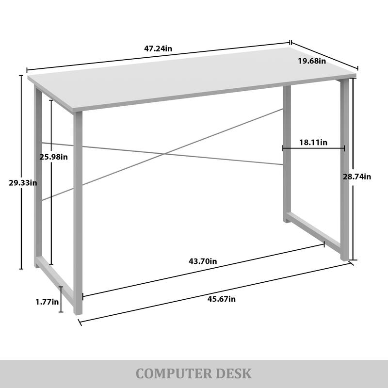CraftPorch Modern 47-Inch Metal Computer Desk