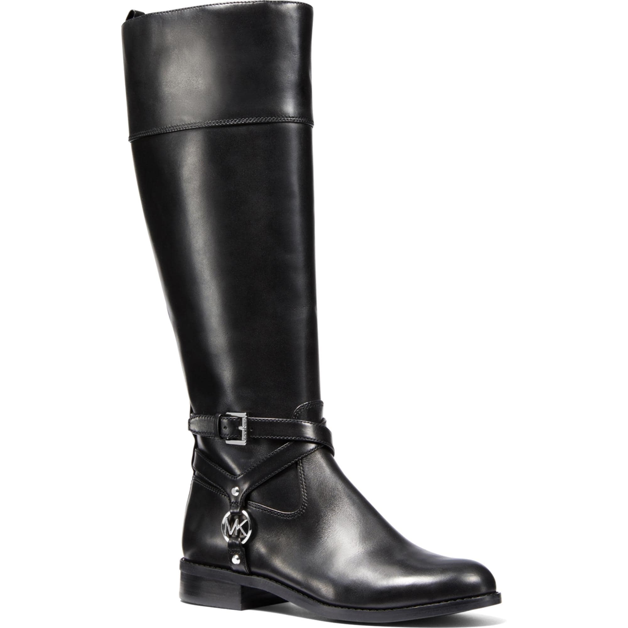 michael kors black leather boots