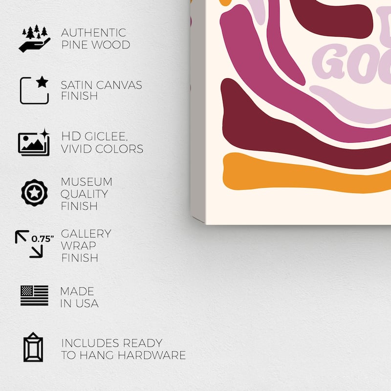 Wynwood Studio Canvas Typography and Quotes Be Good Do Good Floral Purple Modern & Contemporary Wall Art Canvas Print