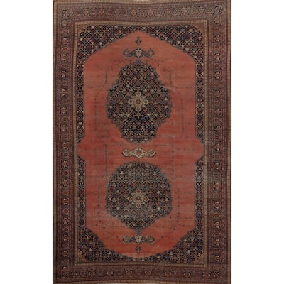 Hand Knotted Oriental 100% Wool Carpet Traditional Geometric Oranges & Rust Sarouk Area Rug - 15' 8'' X 10' 4''