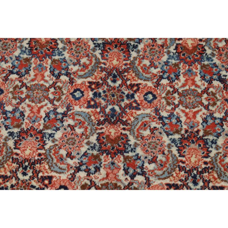 Hand Knotted Oriental 100% Wool Carpet Traditional Floral Oranges & Rust Senneh Area Rug - 11' 11'' X 9' 0''