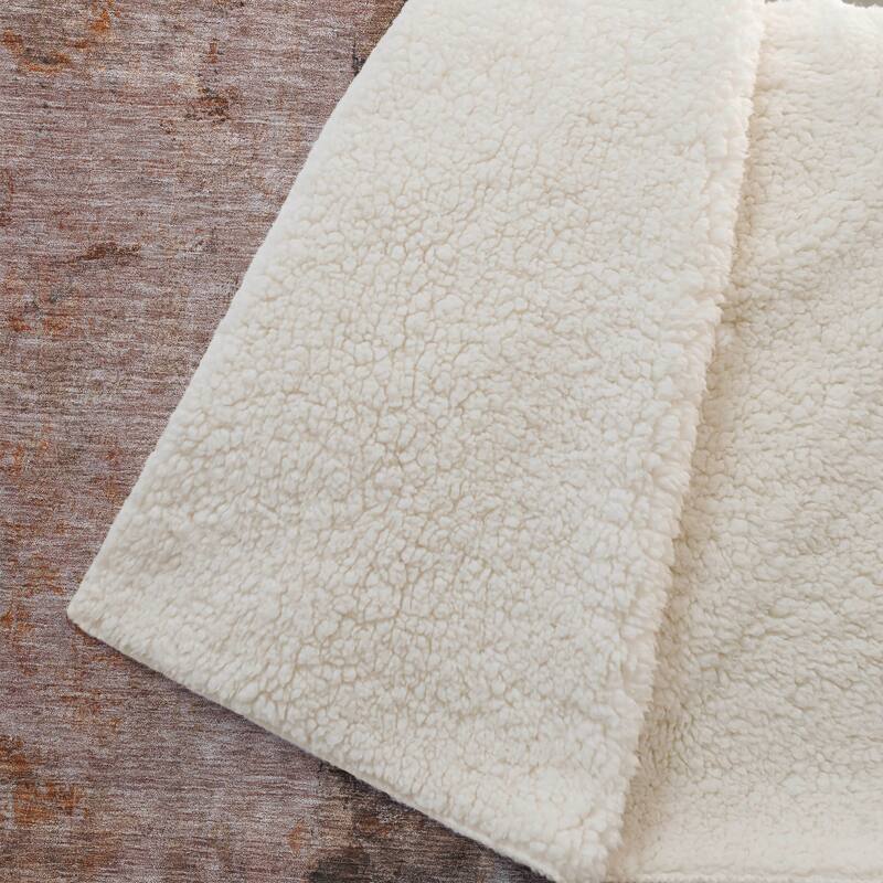 Premium Machine Washable Modern Contemporary Sherpa Throw Blanket