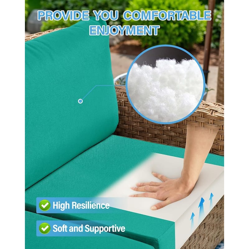 WINSOON 14 Piece Outdoor Furniture Replacement Cushions,Patio Seat Cushions