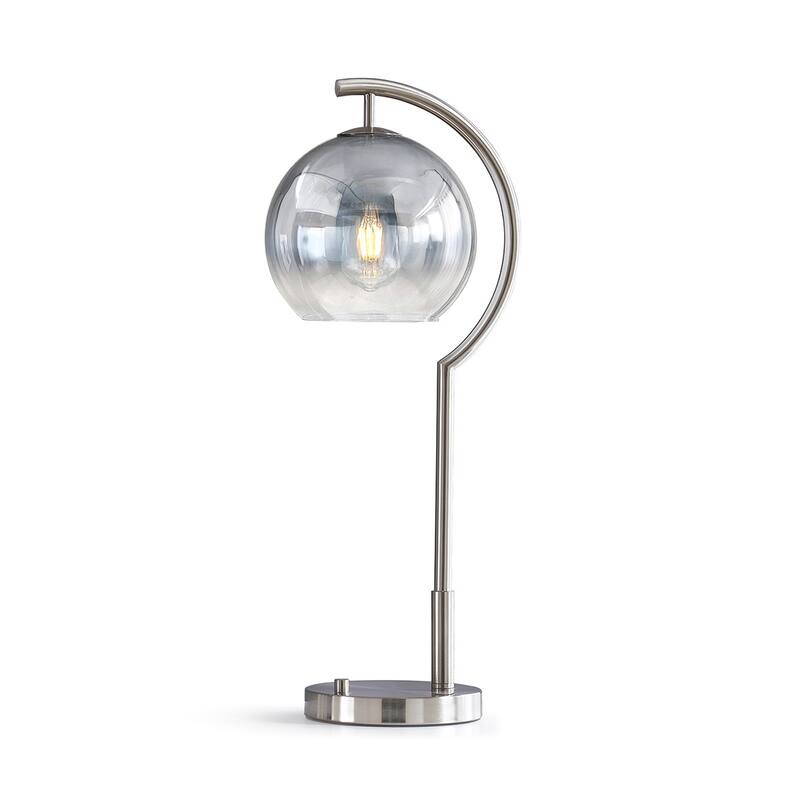 Metro Globe 26.5" H Table Lamp - BrushedNickel /GlassChrome