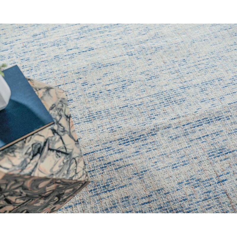Exquisite Rugs Andora Handmade Hand-tufted New Zealand Wool on Canvas Blue/Ivory Area Rug