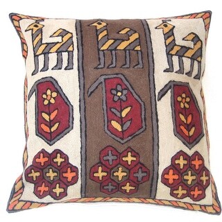 Dessert Handmade Chain Stitch Throw Pillow (India) - Bed Bath & Beyond ...