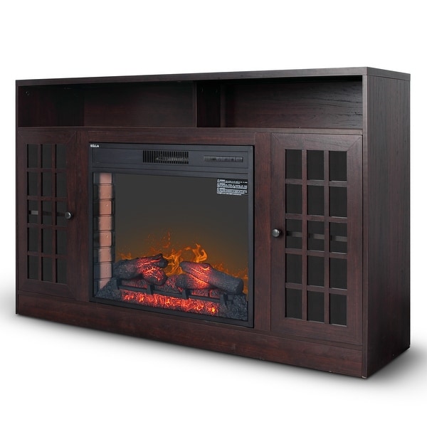Shop DELLA Home Electric Heater Fireplace Flame TV Stand ...