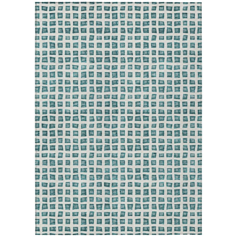 HomeRoots Geometric Transitional Rectangle Outdoor Rug - 9' X 12'