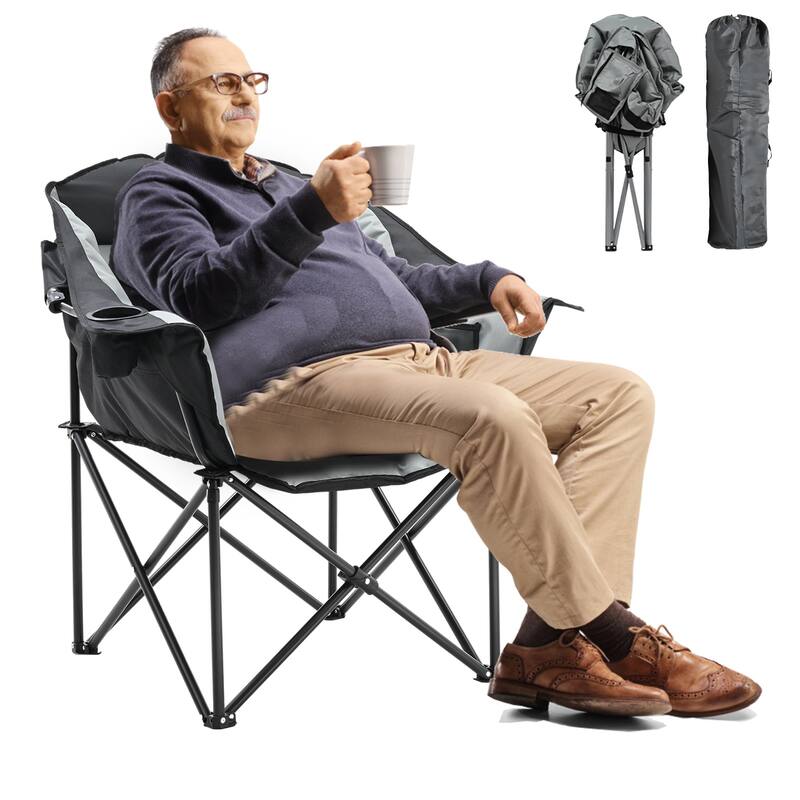 DoCred Oversized Camping Chair, Fully Padded Folding Moon Chair