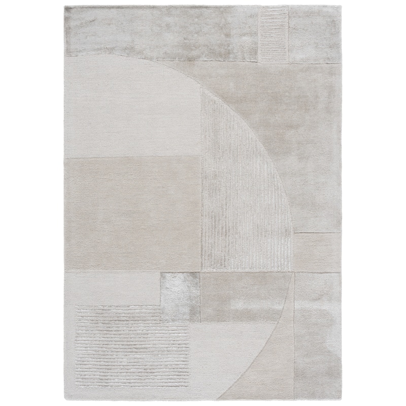 SAFAVIEH Handmade Fifth Avenue Milena Mid-Century Modern Viscose Rug - Beige - 6' Square