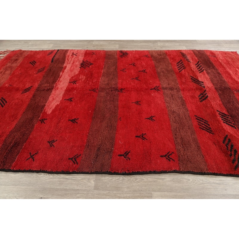 Tribal Moroccan Oriental Home Decor Area Rug Wool Hand-knotted - 6'5" x 10'5"
