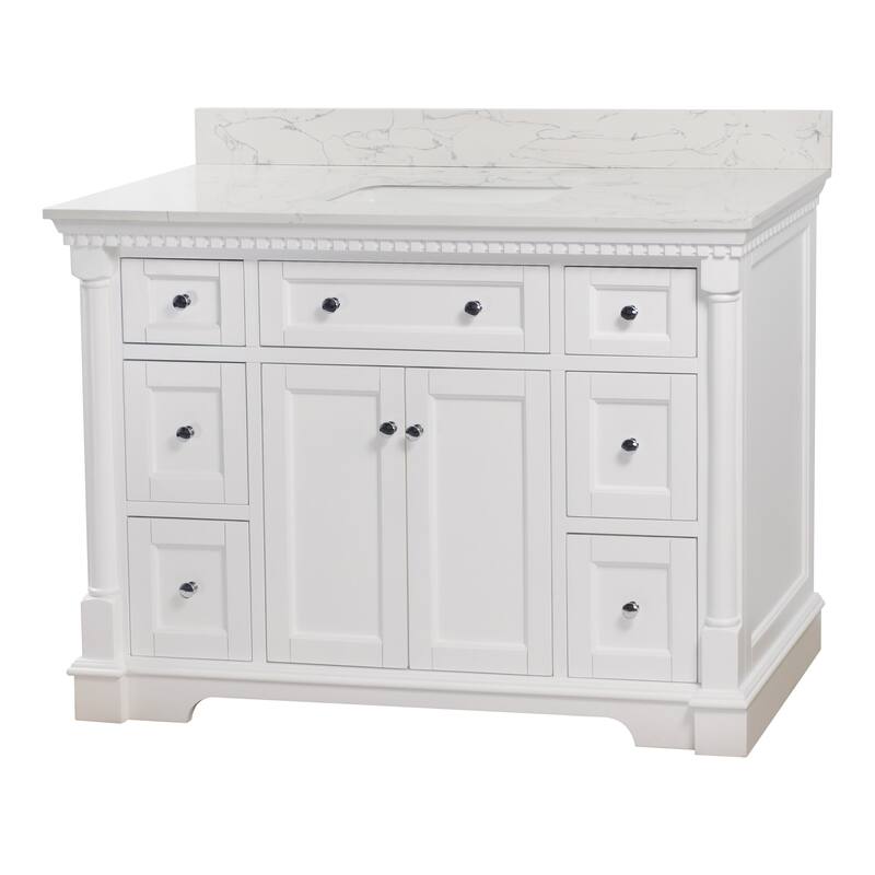 KitchenBathCollection Sydney 48" Bathroom Vanity with Engineered Marble Top