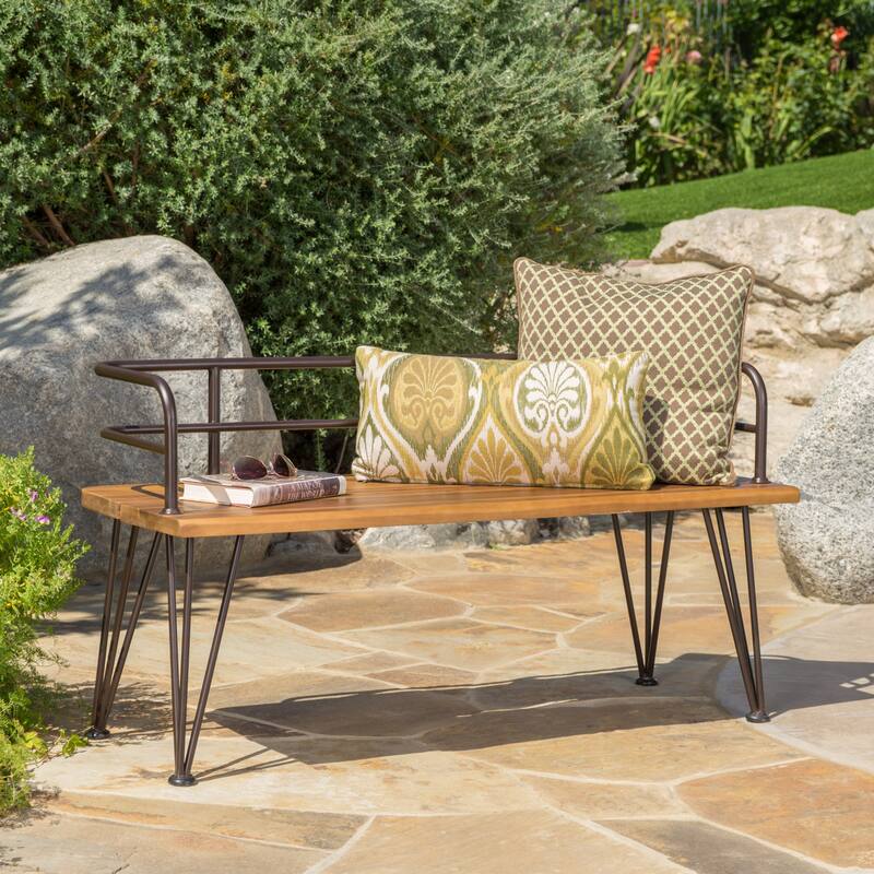 Rustic Decorative Stool Outdoor Stool Corridor Bench Patio Bench - Teak