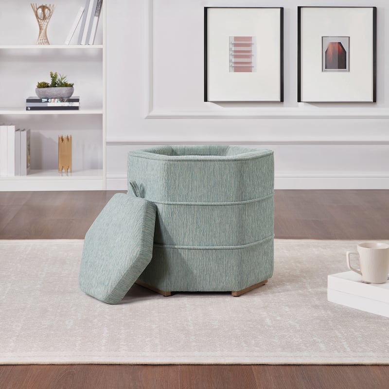 Maddox 6-sided Storage Ottoman - Mist