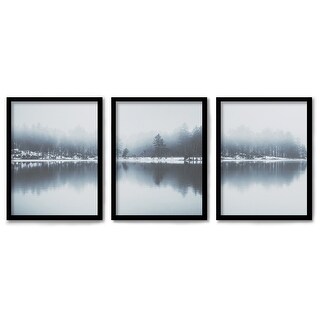 (Set of 3) Triptych Wall Art Wall Art Morning Mist by Tanya Shumkina Framed Prints - Variety of Sizes and Colors