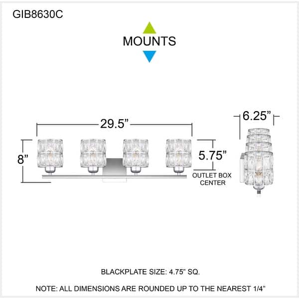 Gibson 4-Light Polished Chrome Vanity Light