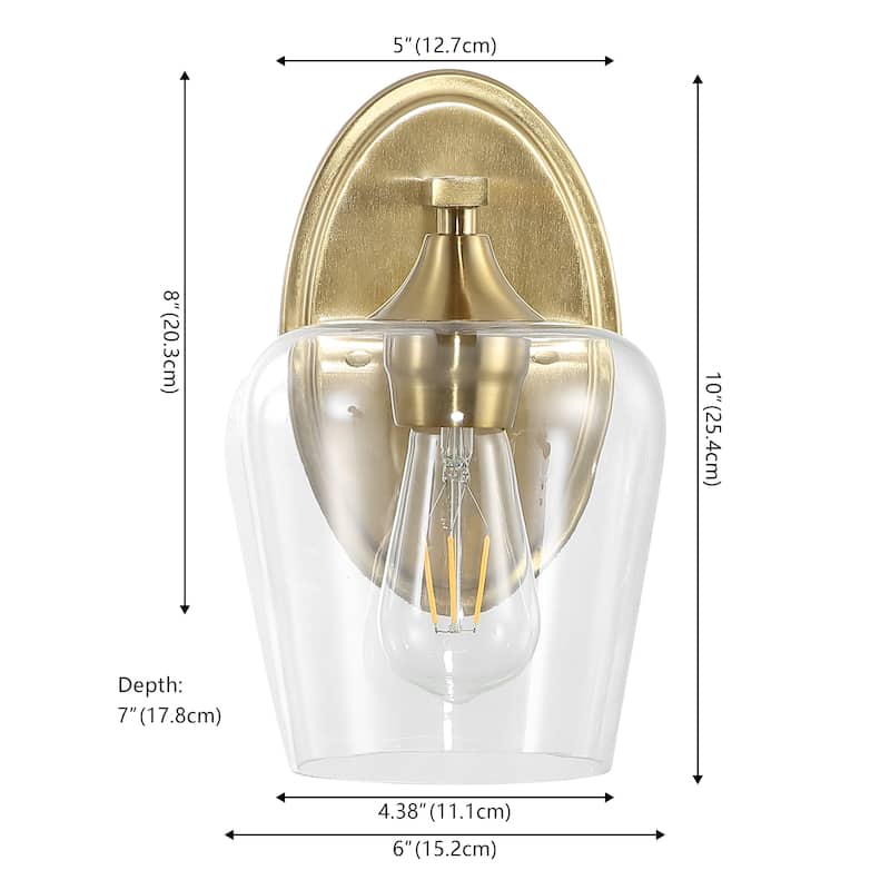 Iron/Seeded Glass LED Vanity Light, by JONATHAN Y