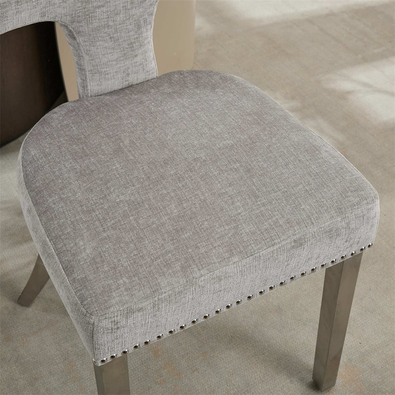 Modern Dining Chairs Set of 2,Chenille Fabric Upholstered Accent Chair